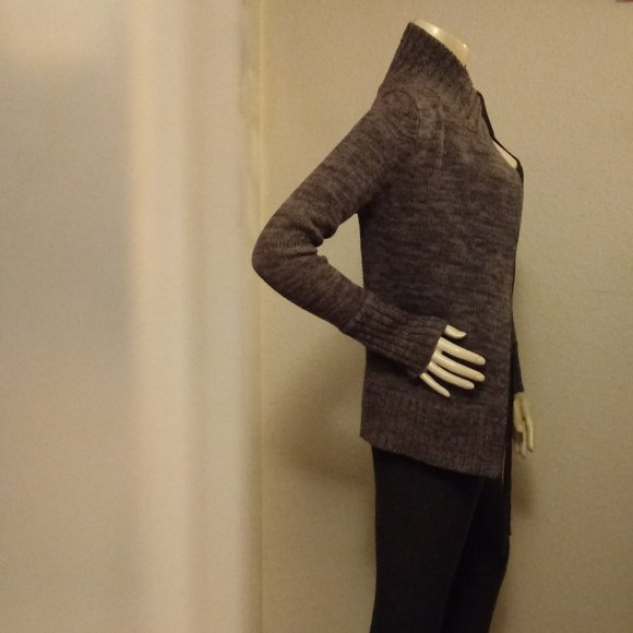 Moda Intl Grey Asymmetrical Sweater Jacket - Picture 5 of 16